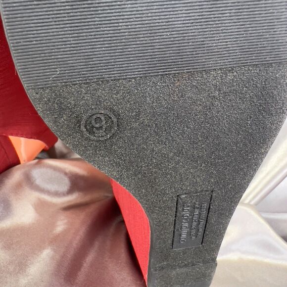 Comfort Plus Predictions Women’s 9  Wedge Slingback Sandals Red Summer Heels NEW - Picture 11 of 14